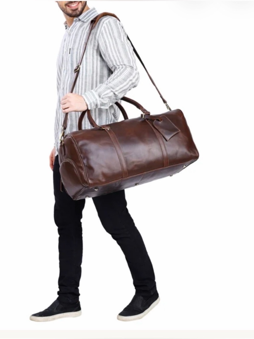 M London Brown  Leather Duffle
Bag